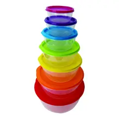 undefined - Conjunto com 7 Tigelas Mistas Coloridas Just Home Collection