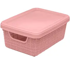 Jaguar - Caixa Organizadora com Tampa Juta Rosa 1,8 Litros