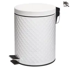 Just Home Collection - Lixeira Branca com Padrão Colméia de 5 Litros