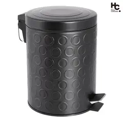 Just Home Collection - Lixeira Círculos 5 Litros Preta
