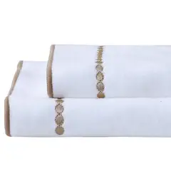Just Home Collection - Conjunto 2 Toalhas de Rosto Borda Taupe