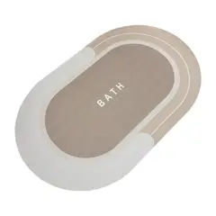 Just Home Collection - Piso de Banheiro Plano Oval Taupe 40x60