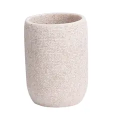 Just Home Collection - Porta Escova de Dentes de Poliresina Areia