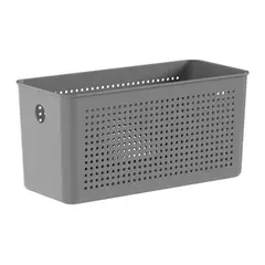Ou - Cesto Flow 27x12x13cm Chumbo Fechado