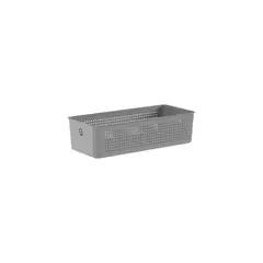 Ou - Cesto Flow 34x15x9cm Chumbo Fechado