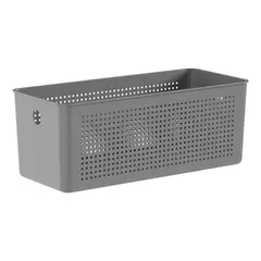 Ou - Cesto Flow 34x15x13cm Chumbo Fechado