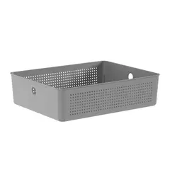 Ou - Cesto Flow 34x27x9cm Chumbo Fechado
