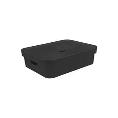 Ou - Caixa Organizadora Plástico Preto 13x35,5x45cm 16l