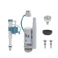 Padova - Kit Completo de Mecanismo para Caixa Acoplada com Entrada e Saida Dual Flush 3x1 Universal Acionamento Superior, Lateral e Frontal