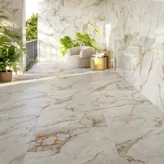 Incesa - Porcelanato Retificado Polido Marmo Gold Branco Interno 90x90 Cm Caixa 2,40M² Biancogres Biancogres
