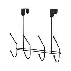 Arthi - Cabide para Porta Eclipse Black com 4 Ganchos