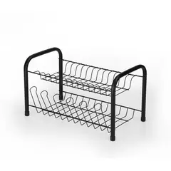 Arthi - Escorredor de Louças Berço com Porta Copos Preto