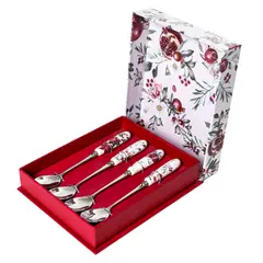 Yangzi - Jogo de Colher Estampado para Sobremesa com 4 Peças Tuut