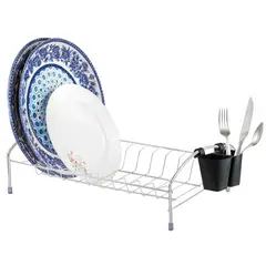 Passerini - Escorredor de Pratos Cama Cromado com Porta Talheres Preto
