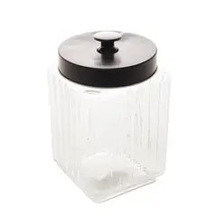 Lyor - Pote de Vidro Com Tampa Vegas Preta 1,7l