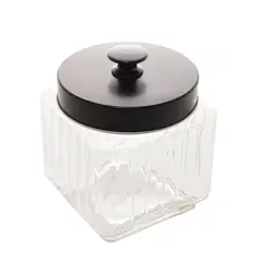 Lyor - Pote de Vidro Com Tampa Vegas Preta 1,2l