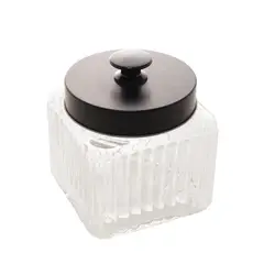 Lyor - Pote de Vidro Com Tampa Vegas Preta 800ml