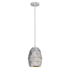 Viena Luz - Pendente Viso Metal Branco 1Xe27