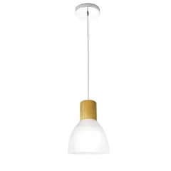 undefined - Pendente Lenna Amadeirado Leitoso 1Xe27