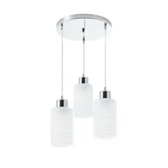 Viena Luz - Pendente Splendor Cromado Leitoso 3Xe27