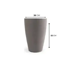 Vasap - Vaso Cone Grafiato 55cm Cinza Claro