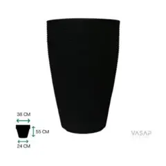 Vasap - Vaso Cone Riscato 55cm Preto Absoluto