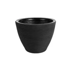Vasap - Vaso Cone Baixo Riscato 28cm Preto