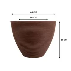 Vasap - Vaso Cone Baixo Riscato 36cm Argila