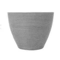 Vasap - Vaso Cone Baixo Riscato 36cm Cinza