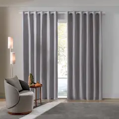 Bella & Co. - Corta Luz Tecido 2,60m X 1,70m Liso/cinza Escuro