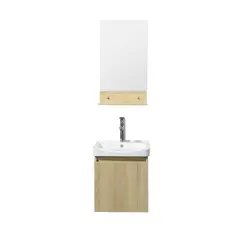 Sensi Dacqua - Gabinete para Banheiro com Cuba e Espelho 46x43cm Rio Nogueira Bege