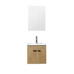 Sensi Dacqua - Gabinete para Banheiro com Cuba e Espelho 50cm Nina Bege