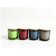 Just Home Collection - Vela Vidro Tampa Madeira 10cm