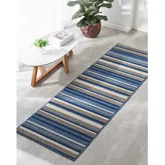 Tapetes Oásis - Pass 66x200 Detroit Stripes Azul