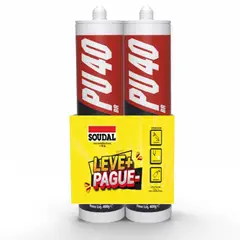 Soudal - Kit Selante Adesivo Pu 40 Branco 400gx2