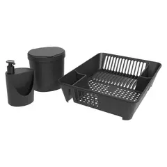 Brinox - Kit Organize Sua Pia 3 Peças Coza Basic Preto