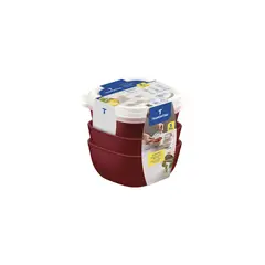 Tramontina - Jogo de Potes Mixcolor em Polipropileno Preto com Tampa Transparente 300 Ml 3 Peças