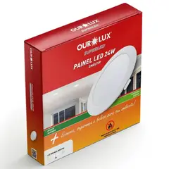 Ourolux - Painel Led Super Eco Branco 24w 4000k Redondo Embutir