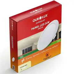 Ourolux - Painel Led Super Eco Branco 24w 2700k Redondo Embutir