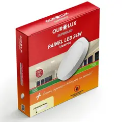 Ourolux - Painel Led Super Eco Branco 24w 2700k Redondo Sobrepor
