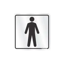 Sinalize C - Placa Alumínio Sanitário Masculino, 12x12