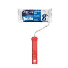 Atlas - Rolo para Pintura de Veludo Lã Natural Verniz 9cm REF-329/9 Vermelho