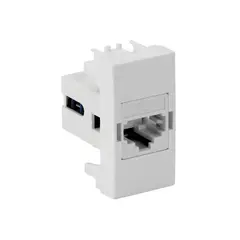 Simon - Módulo Tomada Rj11 4 Fios S30, Branco, 3x4x2cm