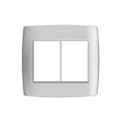 Simon - Placa 6 Postos S30 2x12x12cm Horizontais com Suporte 4x4 Branco