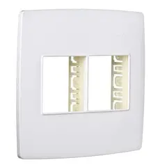 Simon - Placa 4 Postos Horizontais com Suporte 4x4 S30, Branco, 2x12x12