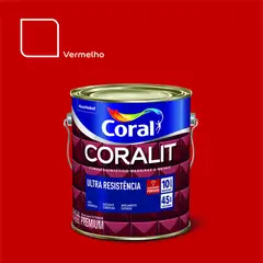 Coral - Esmalte Sintético Brilhante Vermelho 3,6L Coralit Premium para Madeiras e Metais