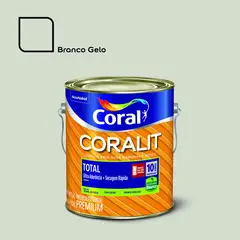 Coral - Esmalte Sintético Brilhante Branco Gelo 3,6L Coralit Premium para Madeiras e Metais