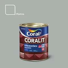Coral - Esmalte Sintético Acetinado Platina 900ml Coralit Premium para Madeiras e Metais