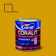 Coral - Esmalte Sintético Ouro 3,6L Coralit Premium para Madeiras e Metais