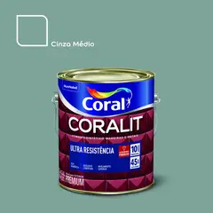 Coral - Esmalte Sintético Cinza Médio 3,6L Coralit Premium para Madeiras e Metais